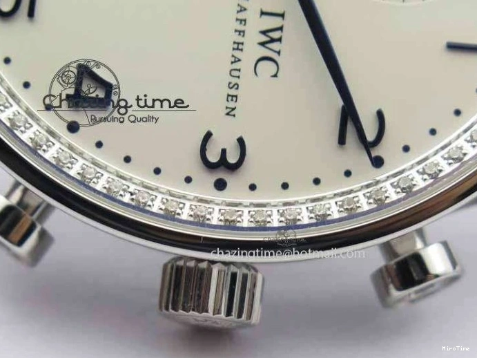 MIROTIME 0328 Portuguese IW3714 Diam ZF V2 1:1 Best Edition White Dial Blue Makers On Blue Leather Strap A79350 (Slim Movement) Stylish 7248